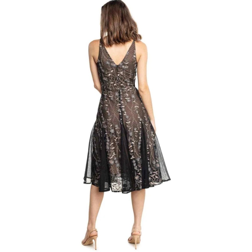 Dress the Population Black Floral Midi Dress - Picture 4 of 4